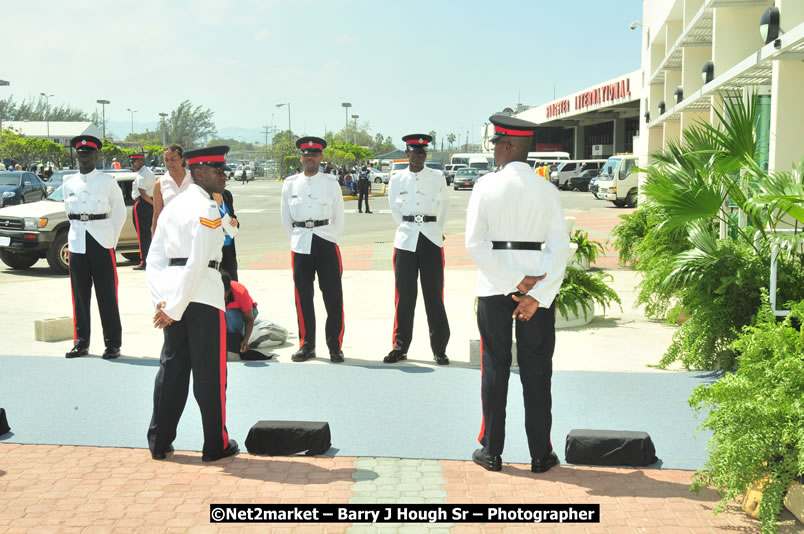 The Unveiling Of The Commemorative Plaque By The Honourable Prime Minister, Orette Bruce Golding, MP, And Their Majesties, King Juan Carlos I And Queen Sofia Of Spain - On Wednesday, February 18, 2009, Marking The Completion Of The Expansion Of Sangster International Airport, Venue at Sangster International Airport, Montego Bay, St James, Jamaica - Wednesday, February 18, 2009 - Photographs by Net2Market.com - Barry J. Hough Sr, Photographer/Photojournalist - Negril Travel Guide, Negril Jamaica WI - http://www.negriltravelguide.com - info@negriltravelguide.com...!