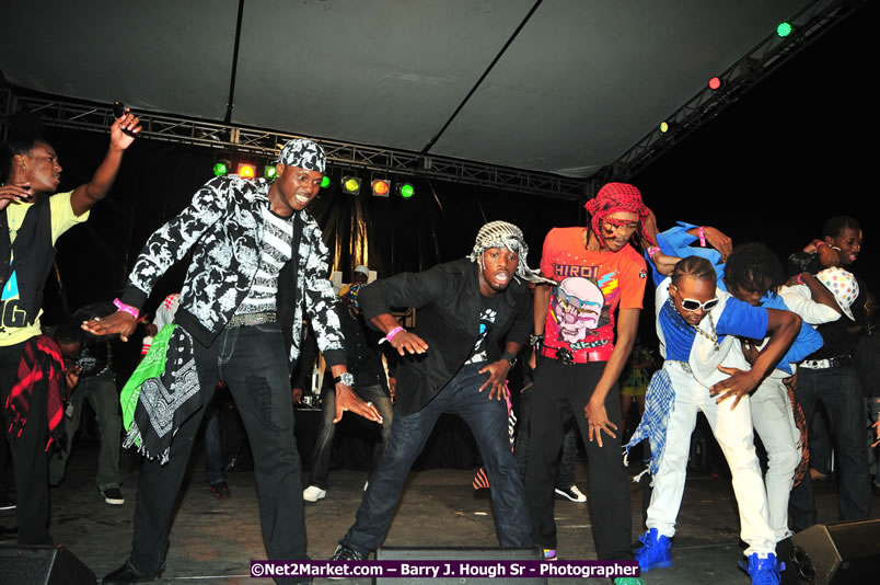 Usain Bolt of Jamaica - The Fastest Man In The World  - Usain Bolt Homecoming Celebrations Concert at the William Knibb High School Play Field, Trelawny - Ice, Ding Dong, Ravers Clavers, D'Angel, Voicemail, RDX and Dancers, Wayne Marshall, Tammi Chynn, Bugle, Nero, Tanya Stephens, Richie Spice, Kip Rich,and Shaggy - Photographs by Net2Market.com - Barry J. Hough Sr. Photojournalist/Photograper - Photographs taken with a Nikon D300 - Negril Travel Guide, Negril Jamaica WI - http://www.negriltravelguide.com - info@negriltravelguide.com...!